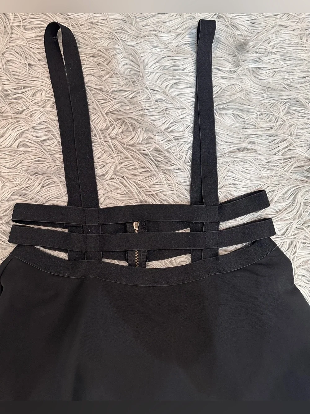 HOT TOPIC Cage & Mesh Suspender Strappy Black Skirt Sz XL Gothic Punk Skatergirl